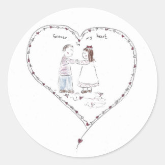 Sticker Rond pour toujours dans mon coeur