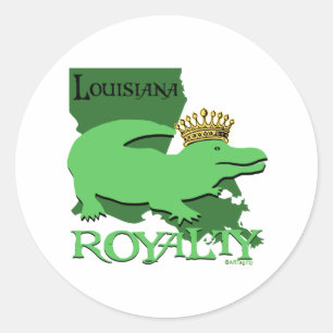 Sticker Rond Pourcentage de la Louisiane (alligator vert)
