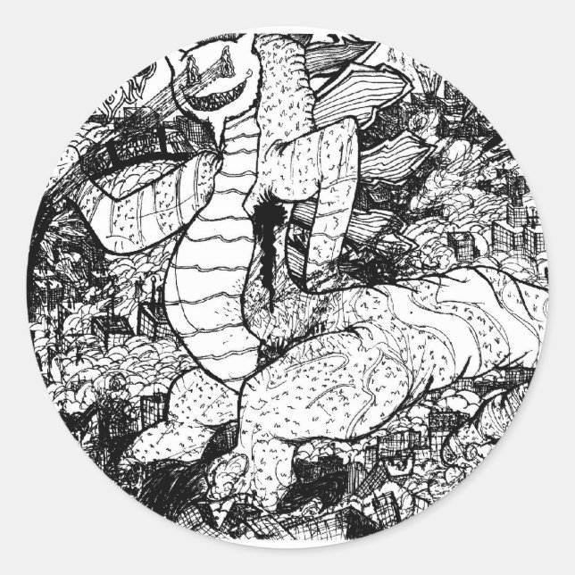 Sticker Rond Pourcentage Godzilla (Devant)