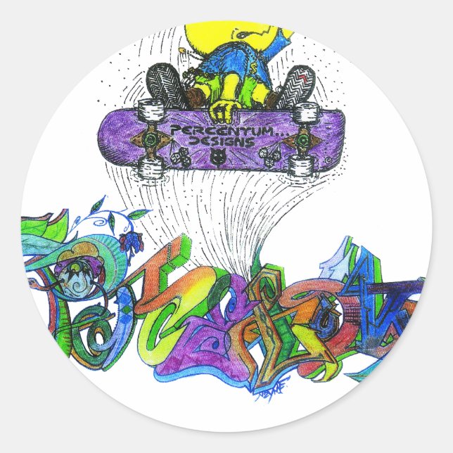 Sticker Rond Pourcentage Ollie (Devant)
