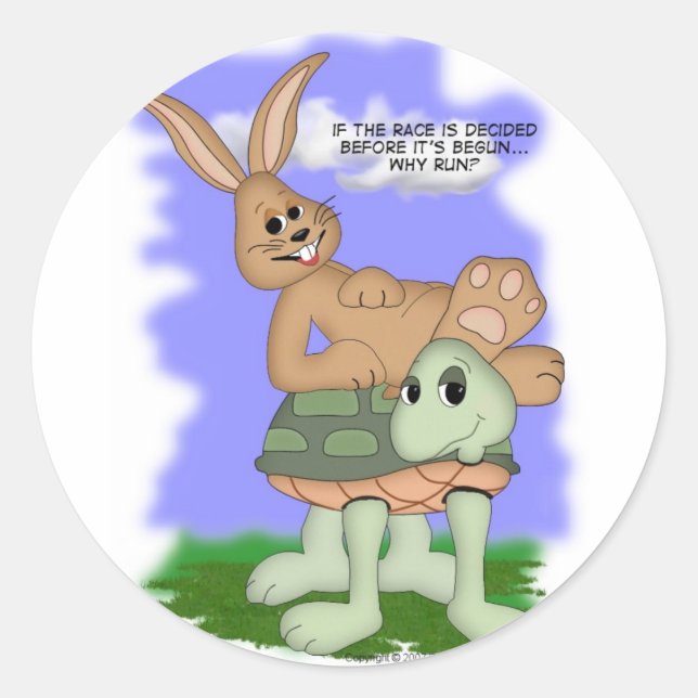 Sticker Rond pourquoi courir ? (Devant)