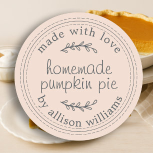 Sticker Rond Poussière à tarte à Citrouille maison rustique