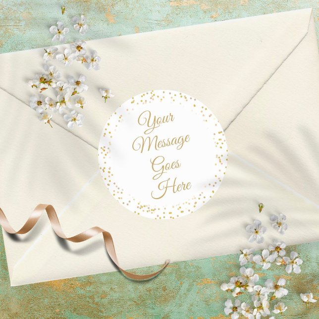 Sticker Rond Poussière d'or Chic Écriture élégante (Créateur téléchargé)