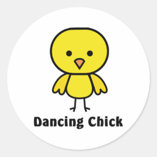 Sticker Rond Poussin de danse