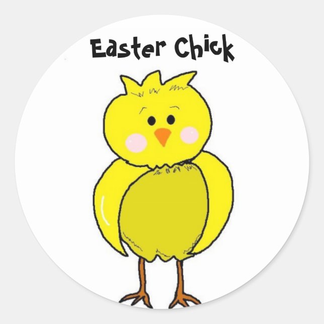 Sticker Rond Poussin de Pâques cool (Devant)