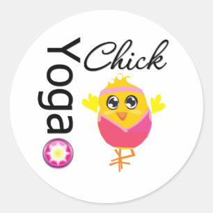 Sticker Rond Poussin de yoga