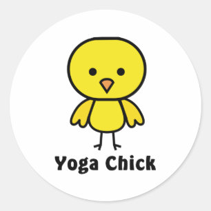 Sticker Rond Poussin de yoga
