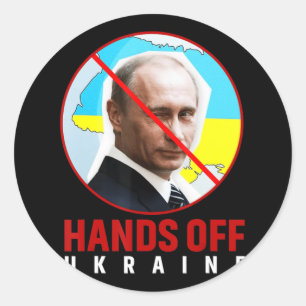 Sticker Rond Poutine met la main à l'Ukraine