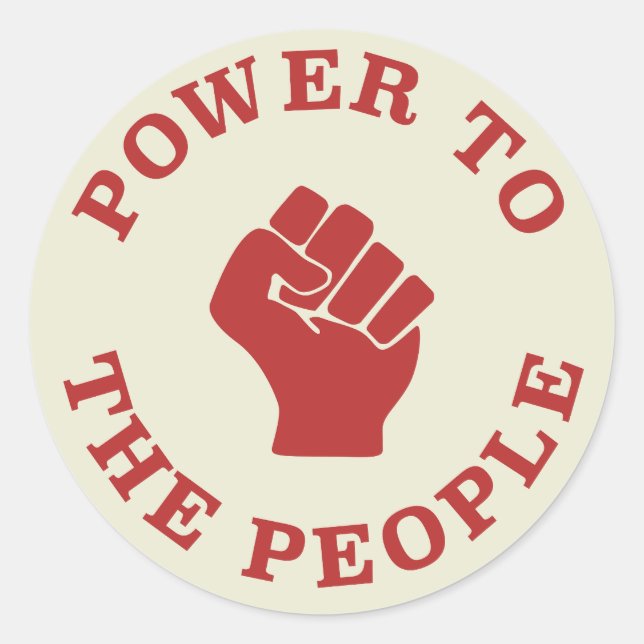 Sticker Rond Pouvoir Au Peuple (Devant)