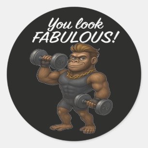 Sticker Rond Power Lifter Gorilla - Fabrique et Fierce