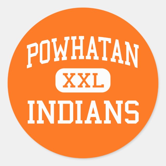 Sticker Rond Powhatan - Indiens - High - Powhatan Virginia (Devant)