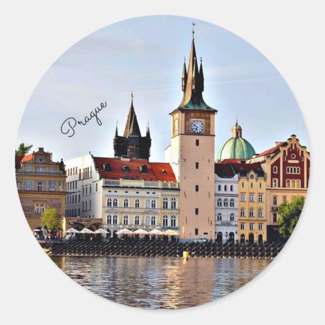Sticker Rond Prague, République tchèque (Devant)