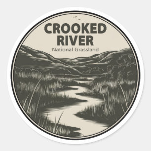 Sticker Rond Prairie nationale de Crooked River Oregon Stream