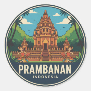 Sticker Rond Prambanan Temple Indonésie UNESCO