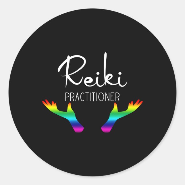 Sticker Rond Praticien de Reiki Guérison d'énergie holistique (Devant)