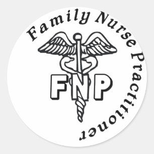 STICKER ROND PRATICIENNE D'INFIRMIÈRE DE FAMILLE DU CADUCÉE F