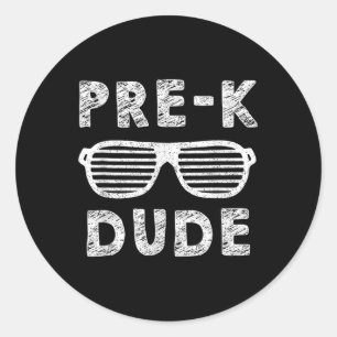 Sticker Rond Pré-k Équipement De Graduation Garçons Dude Funny
