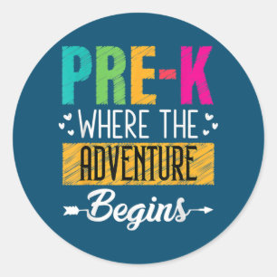 Sticker Rond Pré K Où L'Aventure Commence Le 1Er Jour De