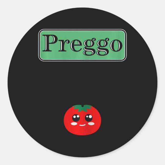 Sticker Rond Preggo Sauce Funny Maternité Halloween Costume Tom (Devant)