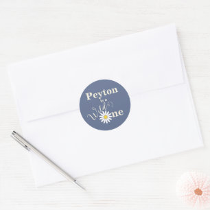 Sticker Rond Premier Anniversaire de Blue Wild One