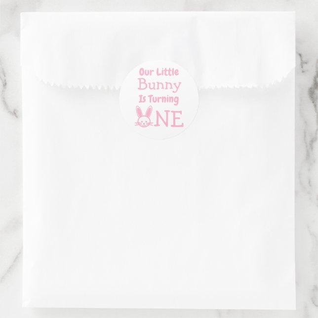 Sticker Rond Premier anniversaire de Little Bunny (Sac)