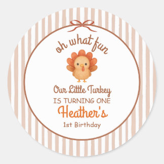 Sticker Rond Premier anniversaire de Petit Dindon 