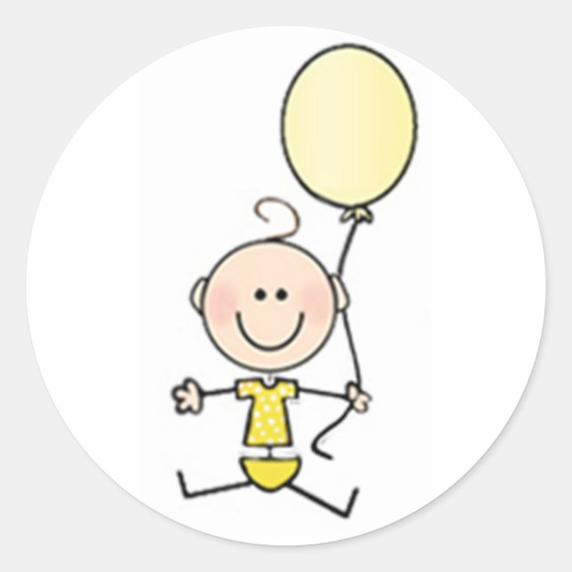 Sticker Rond Premier bébé personnalisé (Devant)