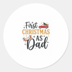 Sticker Rond Premier camion de vacances de Noël pour papa