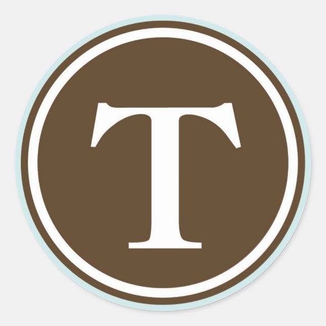 Sticker Rond Premier cercle de lettre T monogramme (Devant)