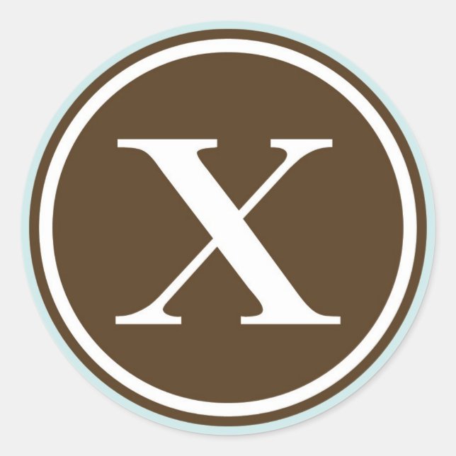 Sticker Rond Premier cercle X monogramme de la lettre de sceau  (Devant)