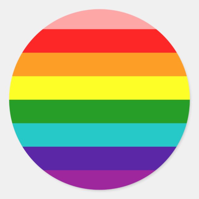 Sticker Rond Premier drapeau Gay pride arc-en-ciel (Devant)