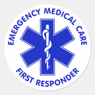 Sticker Rond Premier intervenant en soins Médicales d'urgence