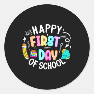 Sticker Rond Premier Jour De L'Enseignant À L'École