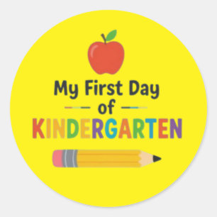 Sticker Rond Premier Jour De Maternelle