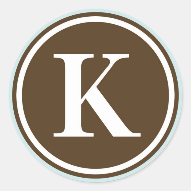 Sticker Rond Premier K monogramme cercle lettre sceau parti (Devant)