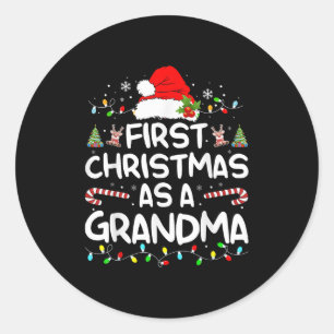 Sticker Rond Premier Noël Comme Grand-Mère Correspondant Noël N