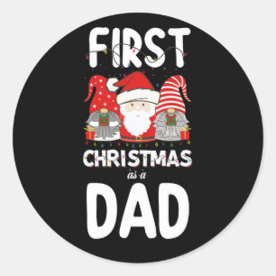 Sticker Rond Premier Noël Comme Papa Famille Vacances Enfants