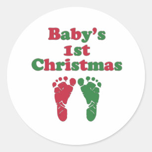 Sticker Rond Premier Noël du bébé