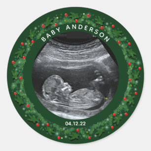 Sticker Rond Premier Noël du bébé