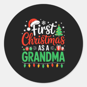 Sticker Rond Premier Noël en tant que grand-mère correspondant 