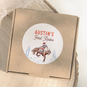 Sticker Rond Premier Rodéo de Cow-Boy Anniversaire 1 an