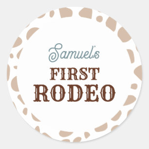 Sticker Rond Premier Rodéo Wild West Beige Boy Premier annivers