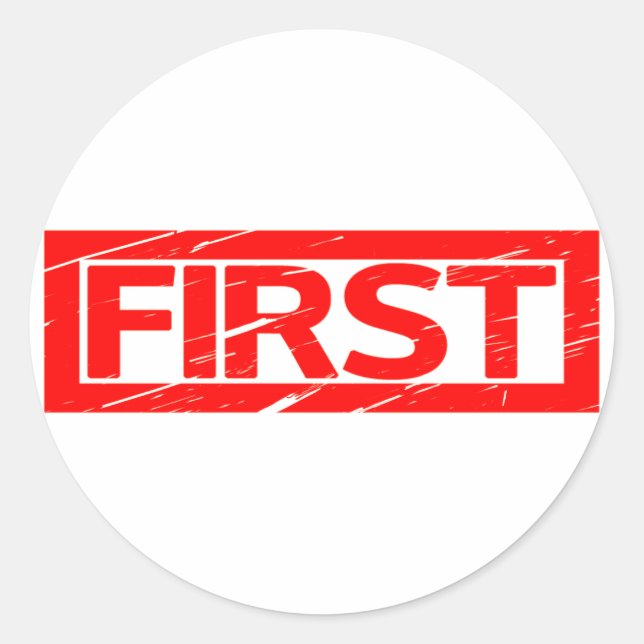 Sticker Rond Premier timbre (Devant)