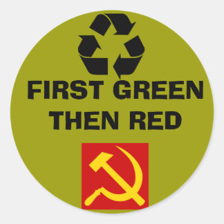 STICKER ROND PREMIER VERT PUIS ROUGE