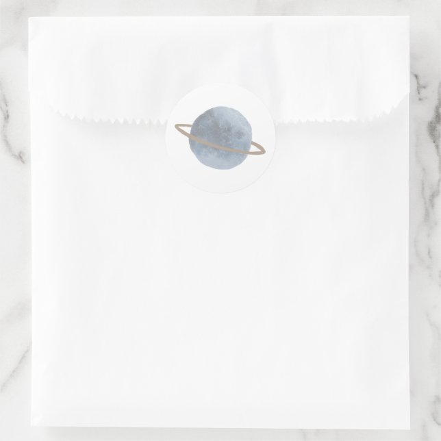 Sticker Rond "Premier voyage" Anniversaire de enfant Sun Space (Sac)
