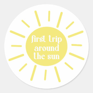 Sticker Rond Premier Voyage Autour De La Sun Sunshine Party