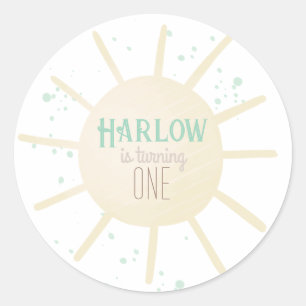 Sticker Rond Premier Voyage Autour Du Soleil À L'Anniversaire
