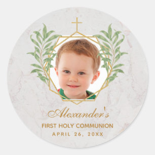 Sticker Rond Première communion Photo de la verdure Botanique G