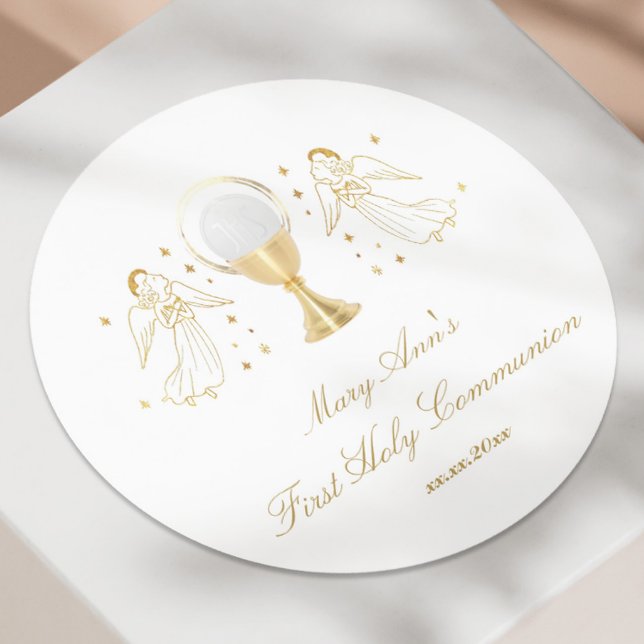Sticker Rond première communion sainte des anges (Créateur téléchargé)