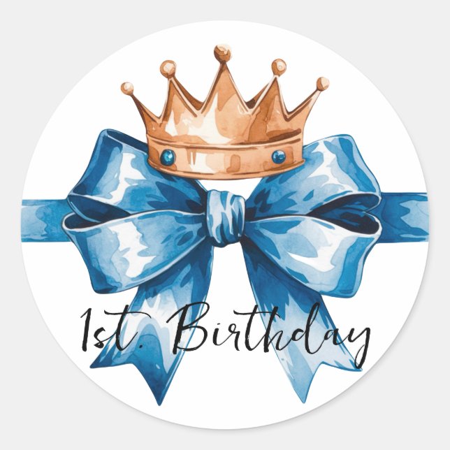 Sticker Rond Première fête d'anniversaire du Petit Prince Boy (Devant)